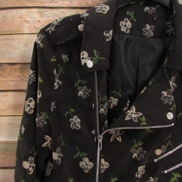 Charcoal Gray Soft Ribbed Asymmetrical Motto Jacket  S/M - Picture 2 of 16